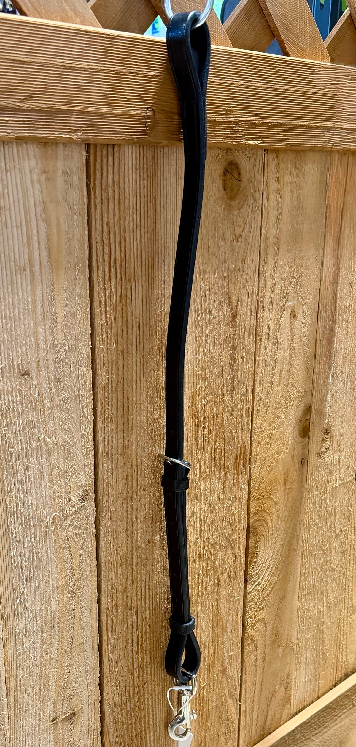 Black Leather Standing Martingale Attachment with Snap