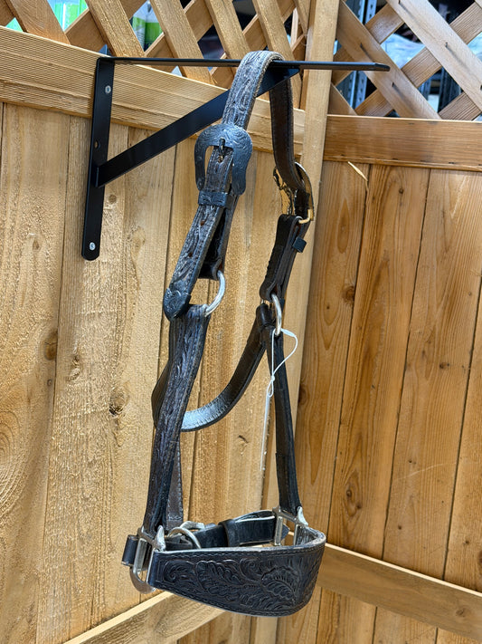 Used Bronc-Style Tooled Leather Ranch Show Halter