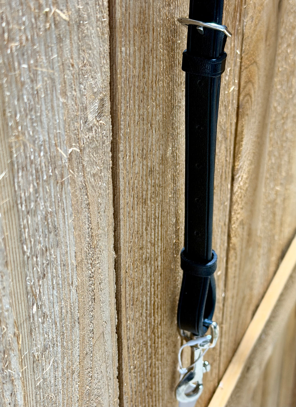 Black Leather Standing Martingale Attachment with Snap