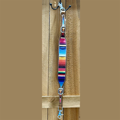 Used Leather & Serape Nylon Overlay Wither Strap