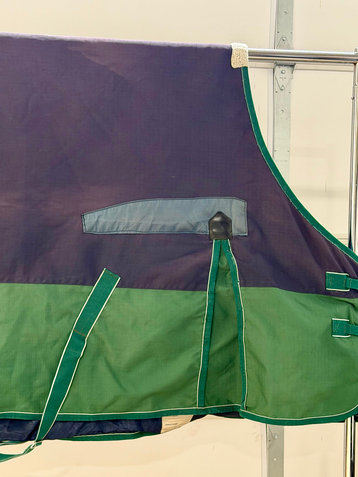 Used WeatherBeeta Orican Original Standard Neck Turnout Blanket – 78” – Navy & Green