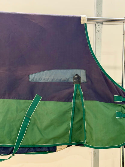 Used WeatherBeeta Orican Original Standard Neck Turnout Blanket – 78” – Navy & Green