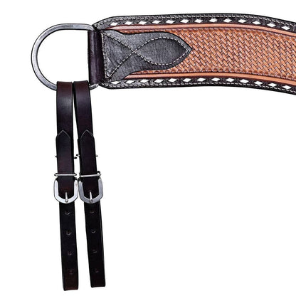 Two-Tone Basketweave Tooled Leather Tripping Breastcollar