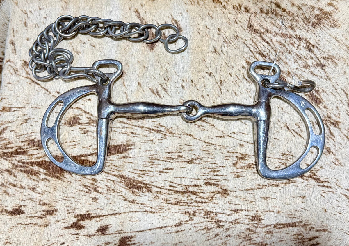 Used Single-Jointed Kimberwick Bit with Curb Chain | 5”
