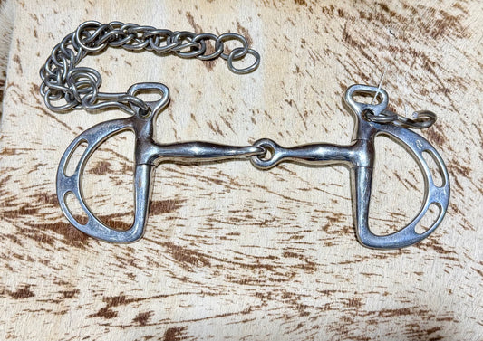 Used Single-Jointed Kimberwick Bit with Curb Chain | 5”