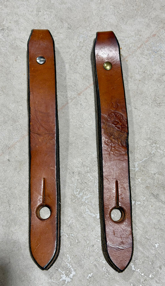 Used Double Diamond Leather Slobber Straps – Light Oil