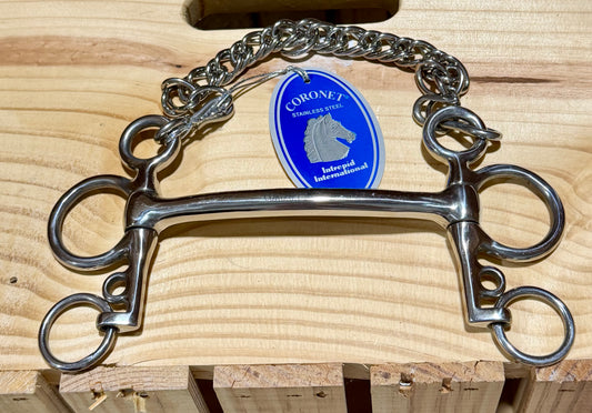 Brand New Coronet Mullen Mouth Pelham Bit • Stainless Steel • 4¾”