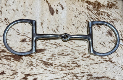 Used English Hunter Style Single Joint D-Ring Snaffle Bit • 5”