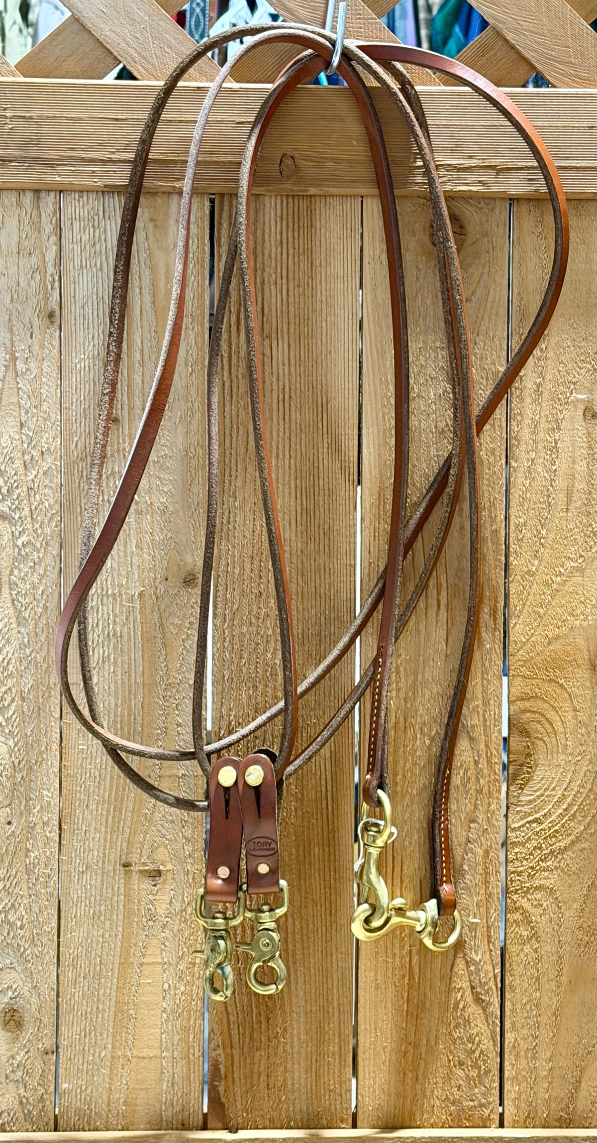 Used Tory Leather Pulley Draw Reins with Solid Brass Hardware
