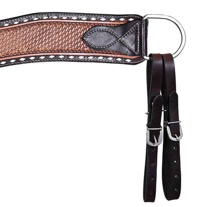 Two-Tone Basketweave Tooled Leather Tripping Breastcollar