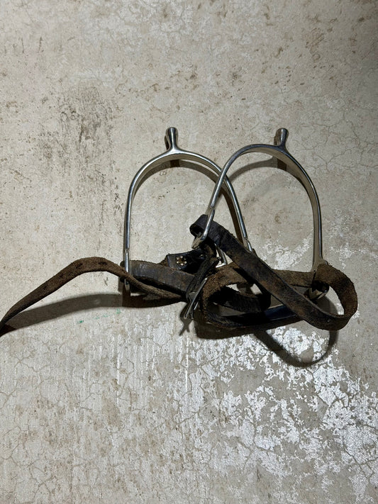 Used English Spurs with Leather Straps