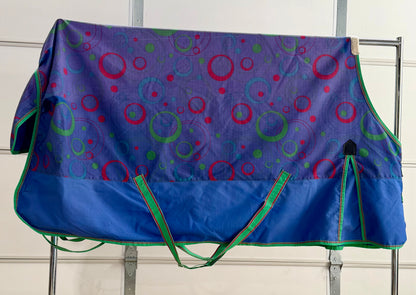 Used WeatherBeeta Turnout Sheet – 81” – Blue Circle Print