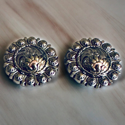 2 Pack Tri-color Sunflower Berry 1 Inch Conchos