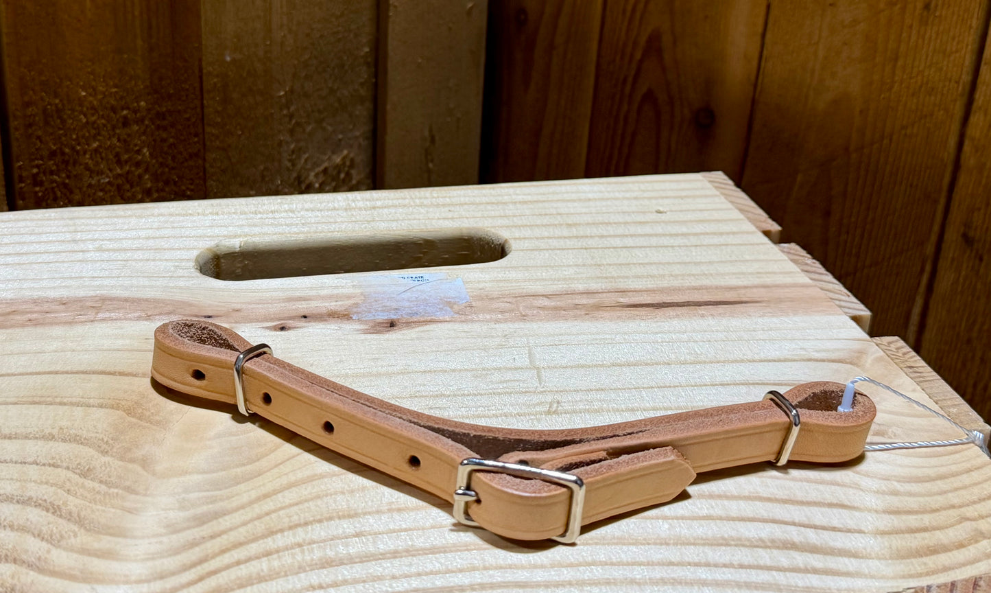 Light Oil Leather Straight Curb Strap