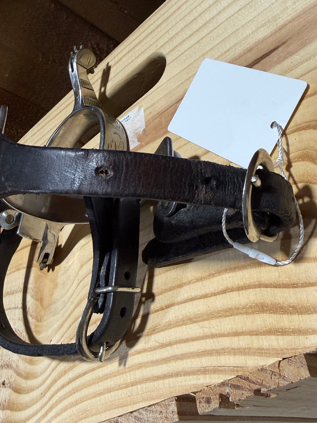 Used Ladies’ Engraved Western Spurs with Leather Spur Straps