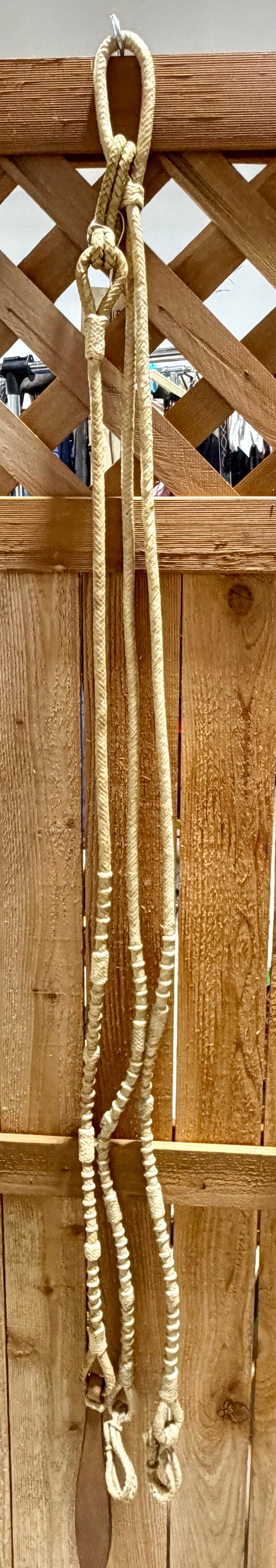 Used Cream Braided Rawhide Romal Reins