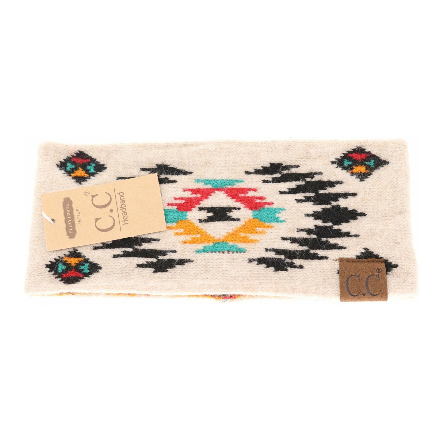 CC Aztec Patterned Head Wrap Beige