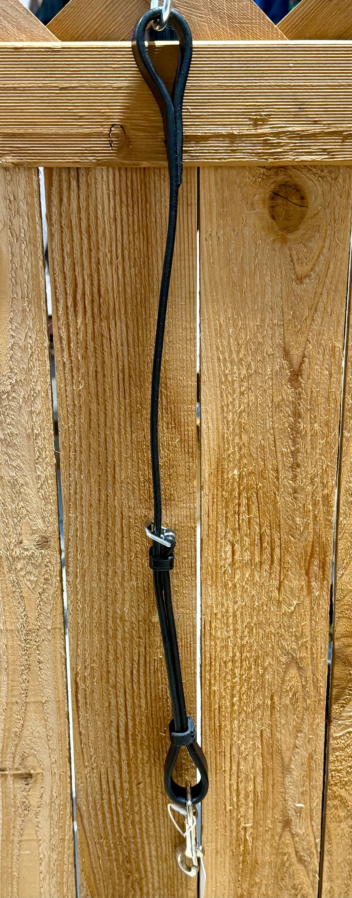 Black Leather Standing Martingale Attachment with Snap