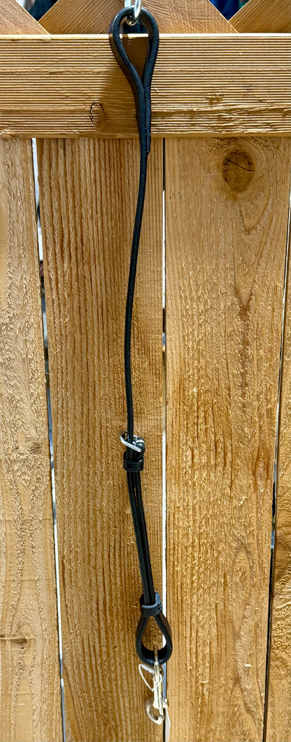 Black Leather Standing Martingale Attachment with Snap