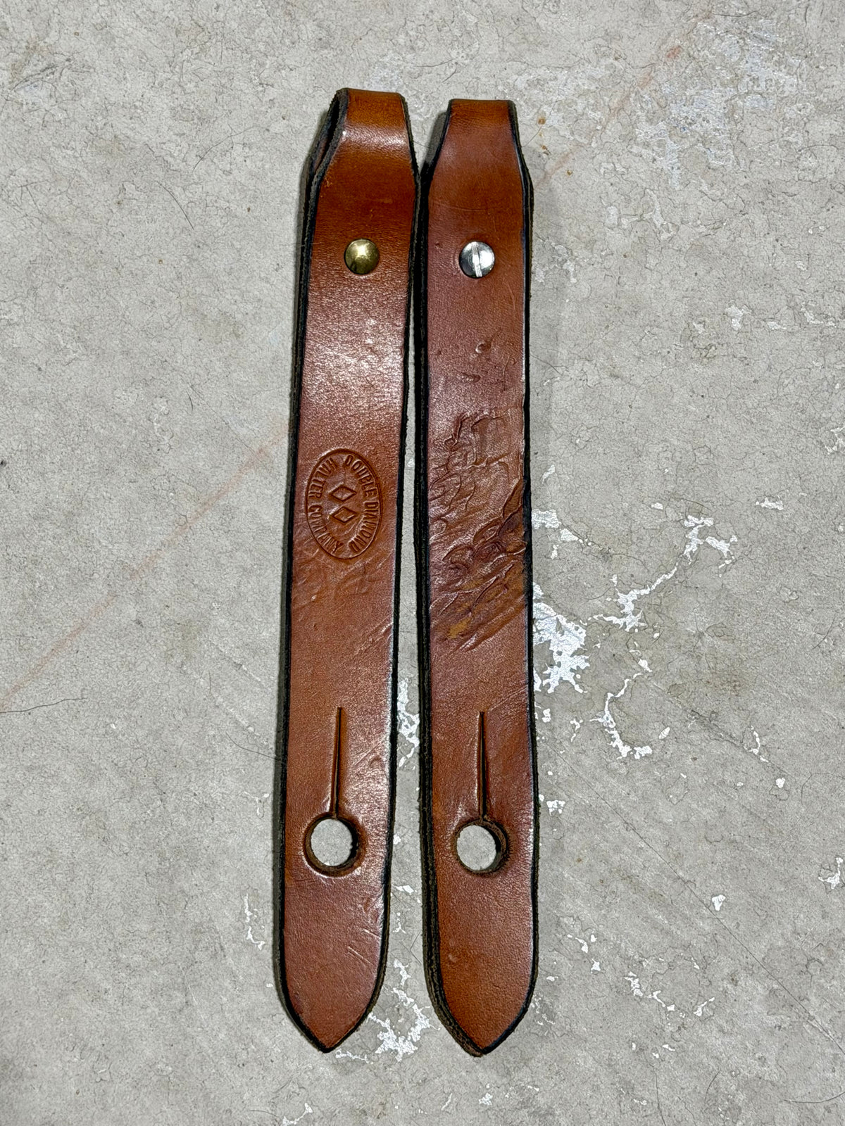 Used Double Diamond Leather Slobber Straps – Light Oil