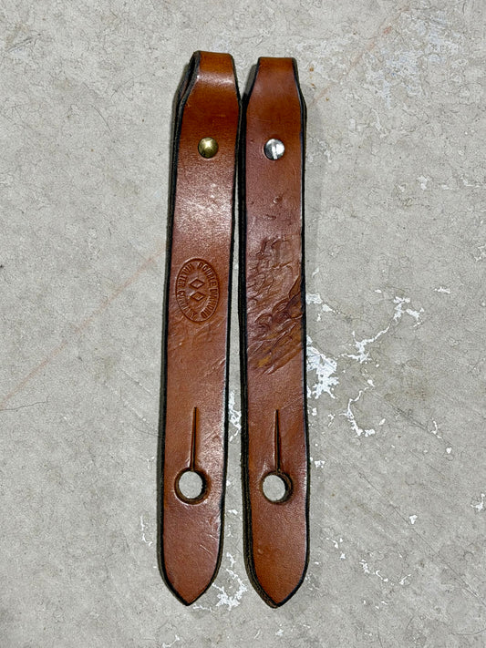Used Double Diamond Leather Slobber Straps – Light Oil
