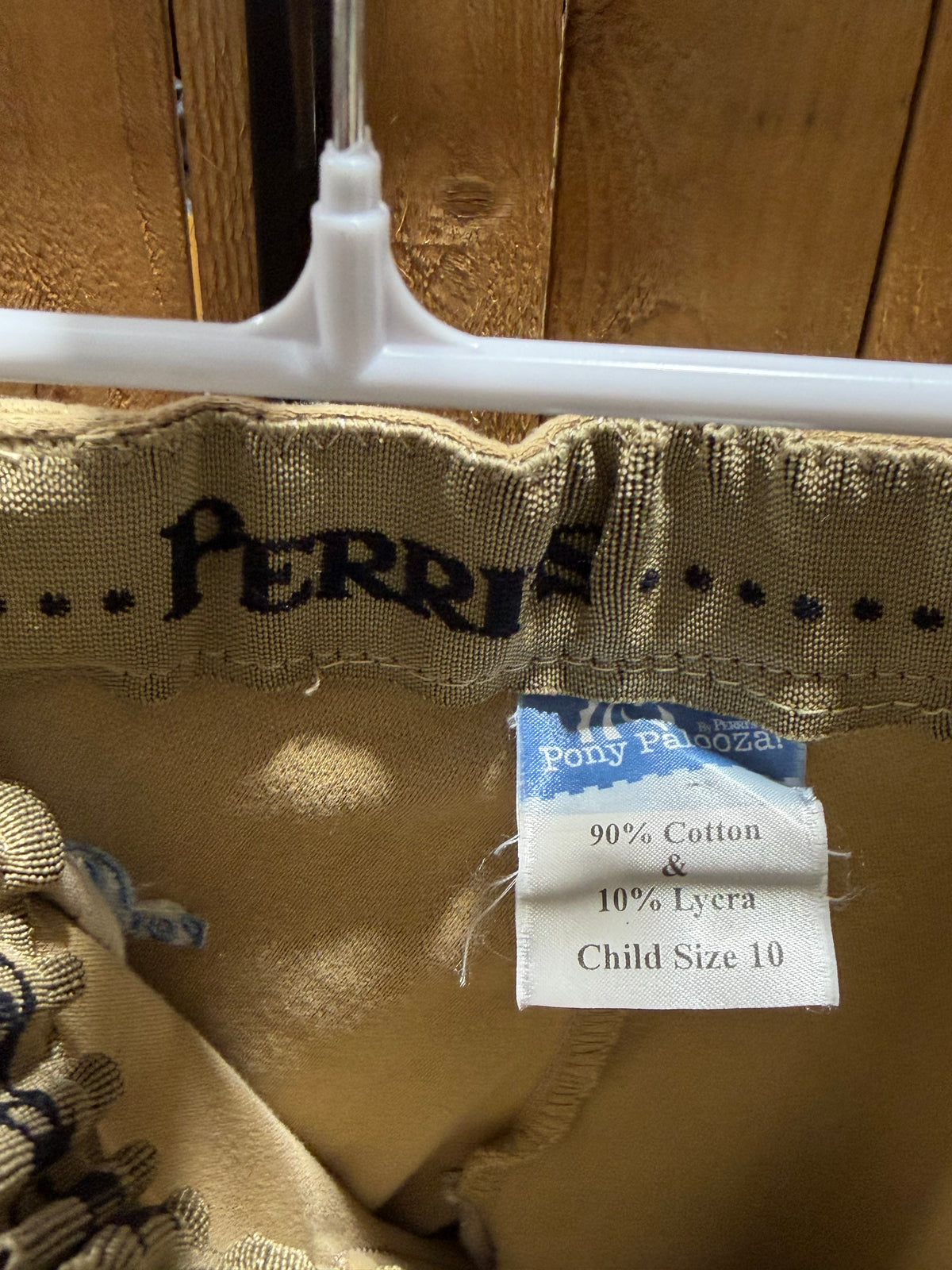Perri’s Pony Palooza Children’s Riding Breeches • Beige & Blue • Size 10