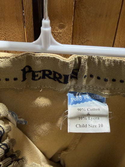 Perri’s Pony Palooza Children’s Riding Breeches • Beige & Blue • Size 10