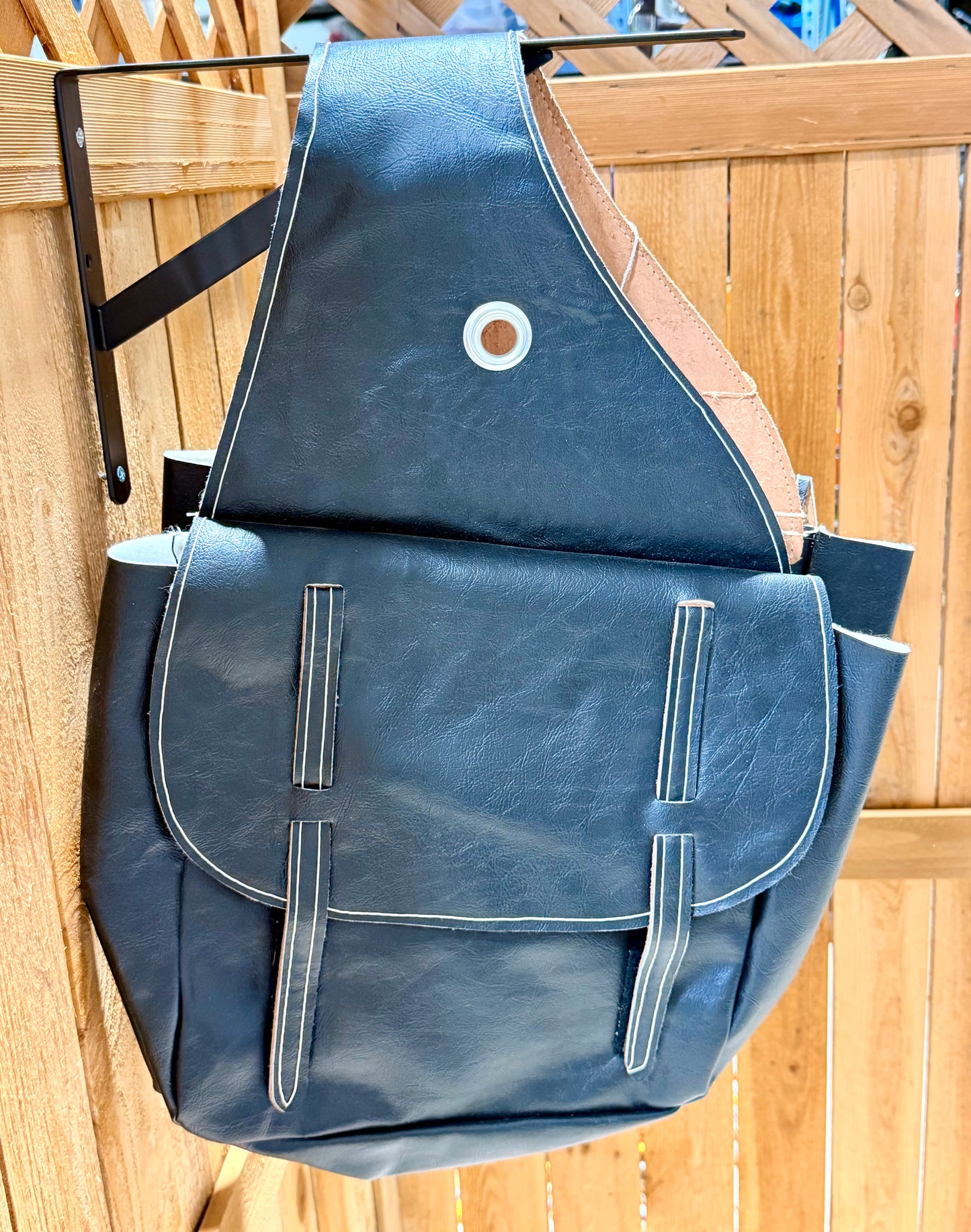 Used Handmade Oversized Black Saddle Bags