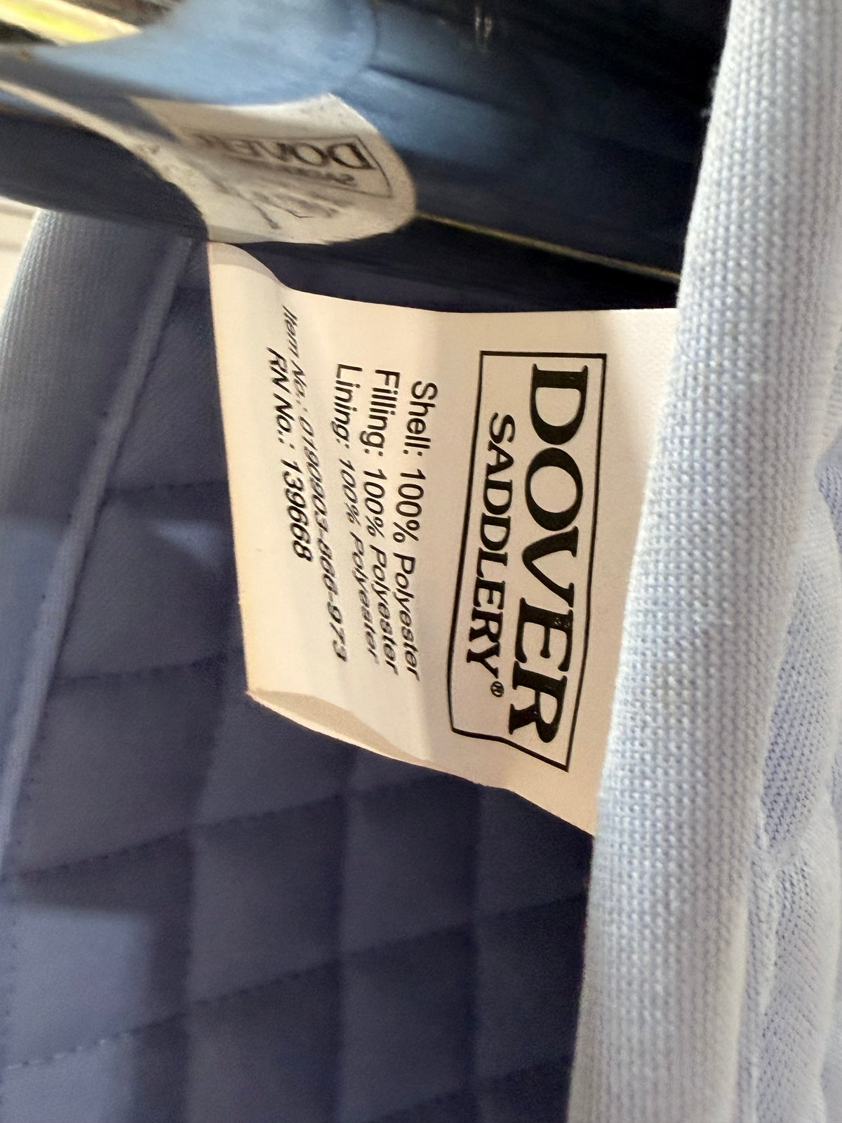 Lightly Used Dover Saddlery & Riders International Dressage Pad – Periwinkle