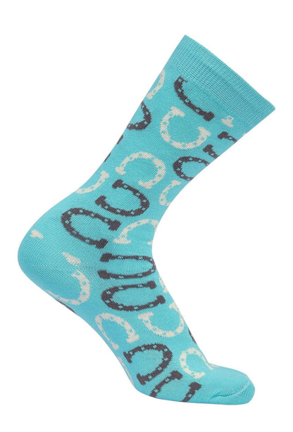 Ladies Lucky Horseshoes Knee Socks – Sold Individually