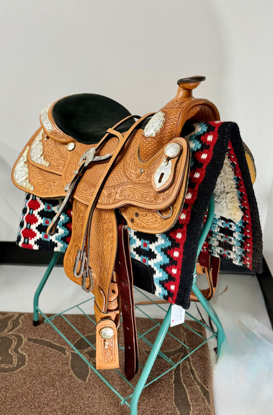 Snaffles Brand Western Show Saddle Package  • Bridle, Reins & Cases Included