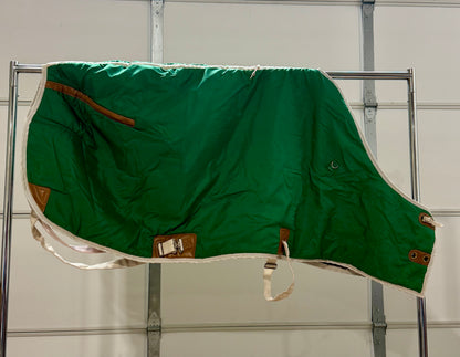 Used Sherpa-Lined Nylon Stable Blanket – Approximately 70” – Green