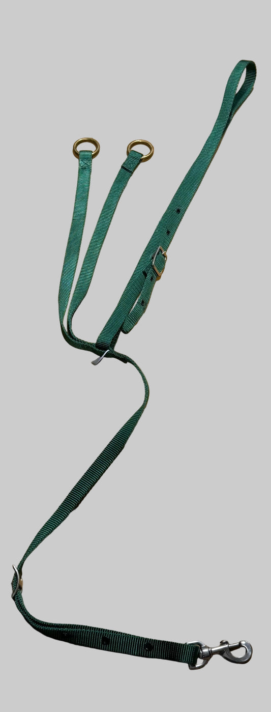 Hunter Green Nylon Running Martingale with Brass Rings