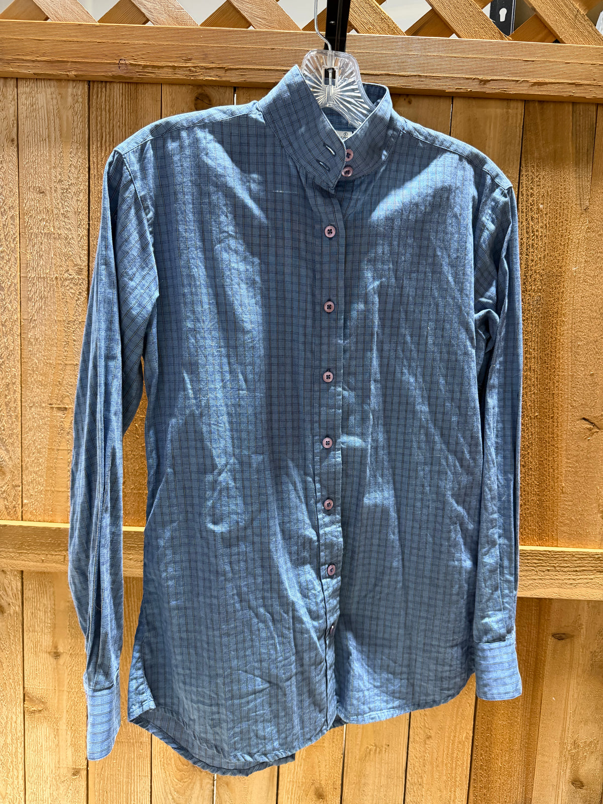 Used Pale Horse English Show Shirt • Blue Plaid • Ladies XS / 30
