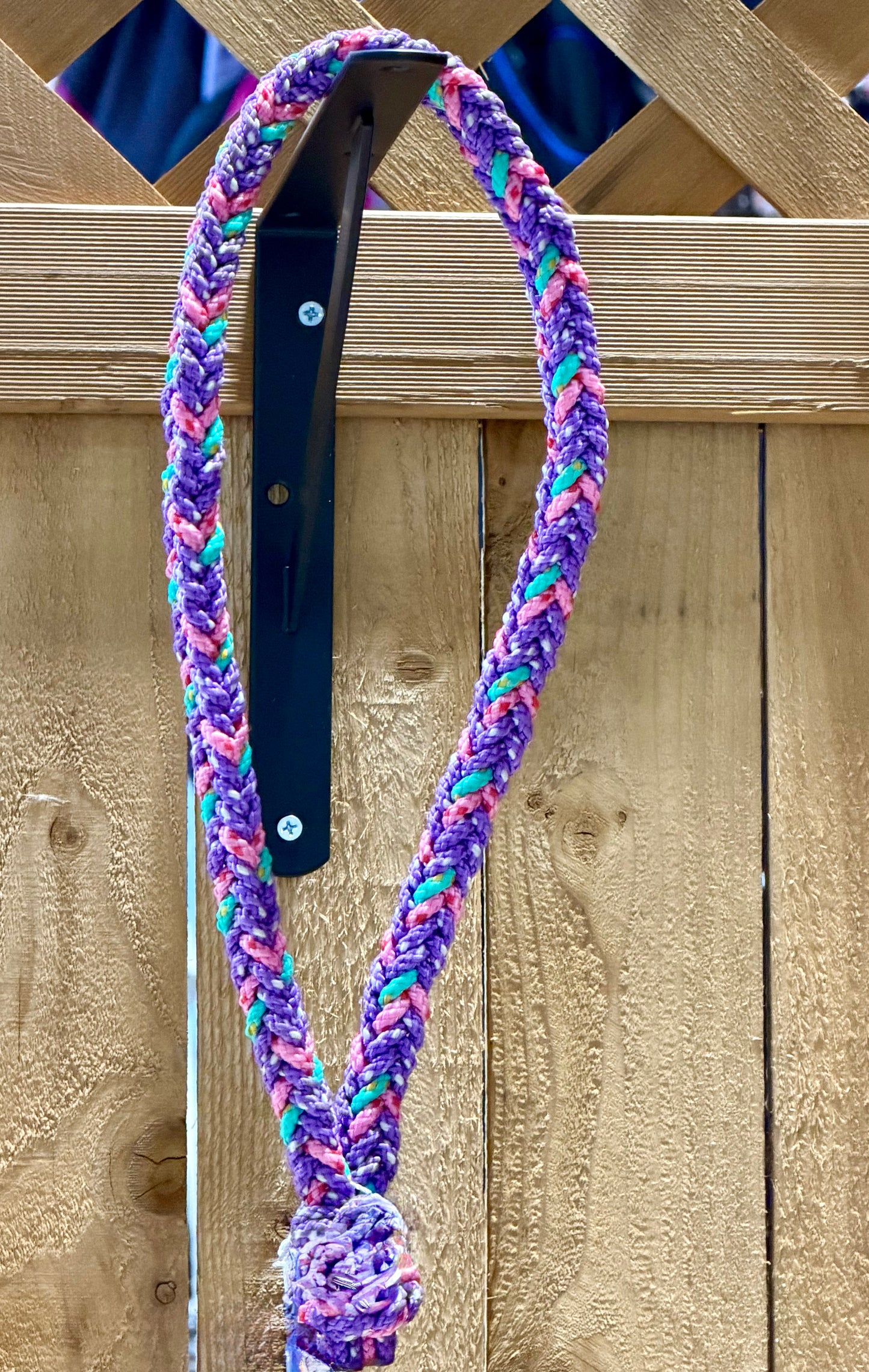 Handmade Rope Loping Hack Noseband – Unicorn Colors