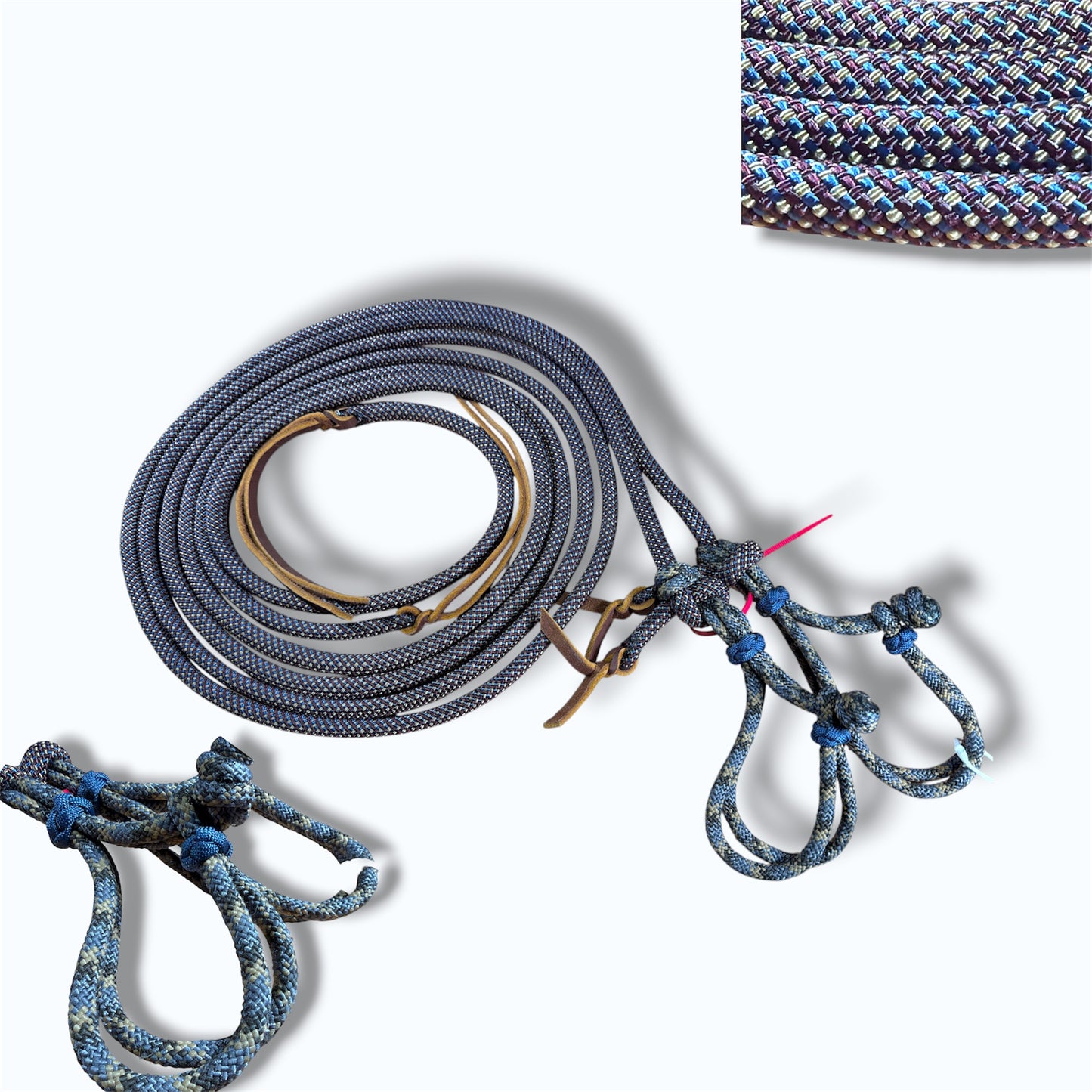 SCR Tack 8’ Split Reins with EZ-Knot Slobber Straps