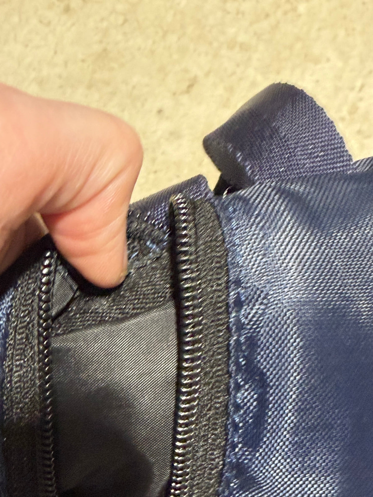 Used Navy Padded Bridle Bag • Missing Hanging Hook