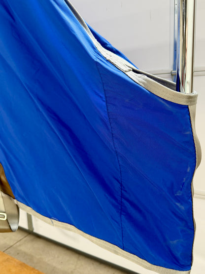 Used BMB Closed-Front Nylon Stable Sheet – 78” – Royal Blue & Silver