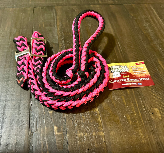 Premium Knotted Braided Rope Reins - 8' long
