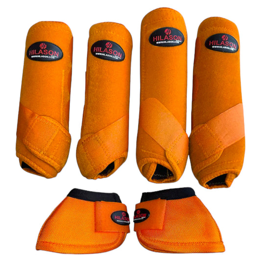 Orange 4 Pack Sport Boots with Bell Boots