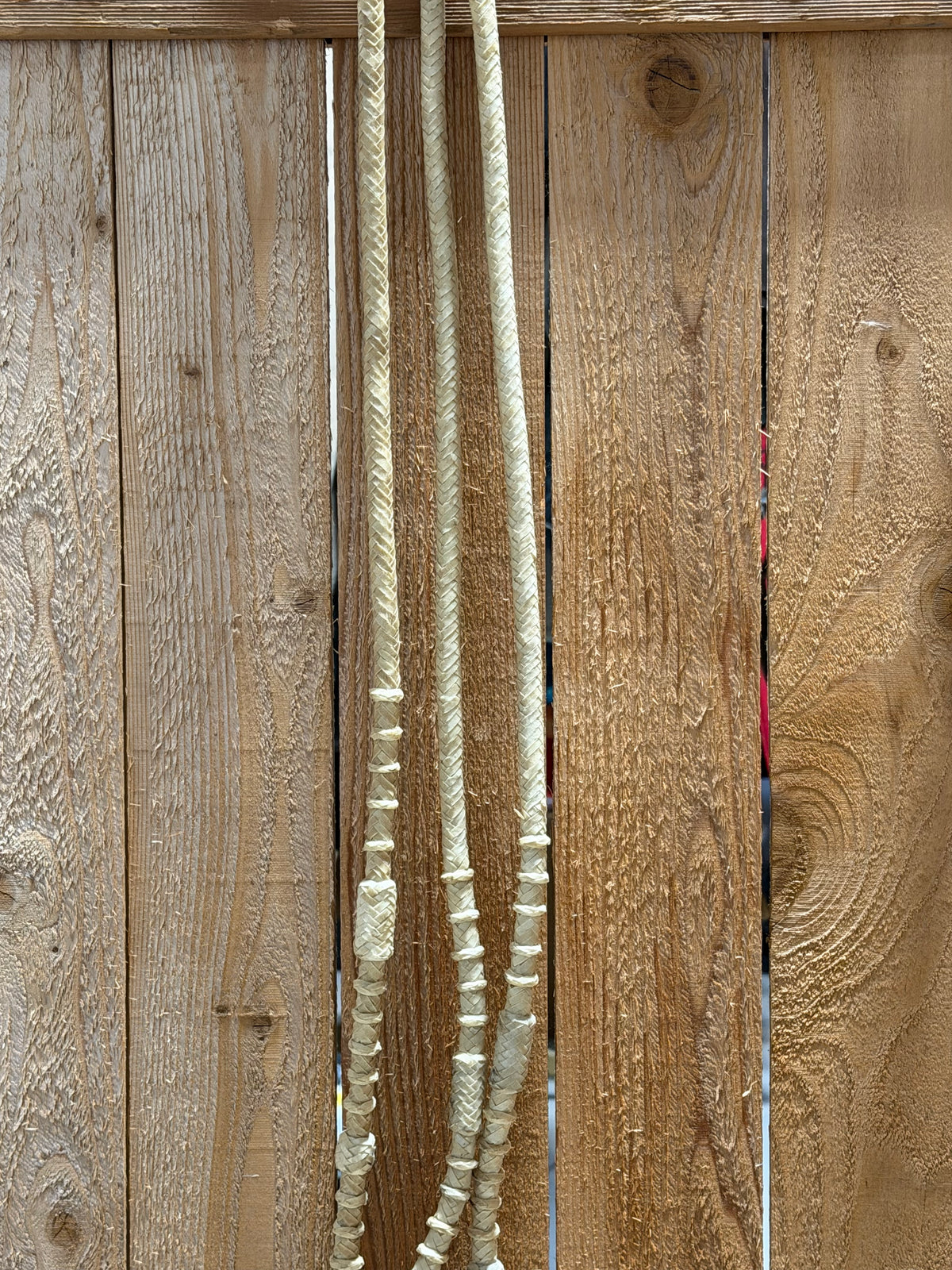Used Cream Braided Rawhide Romal Reins