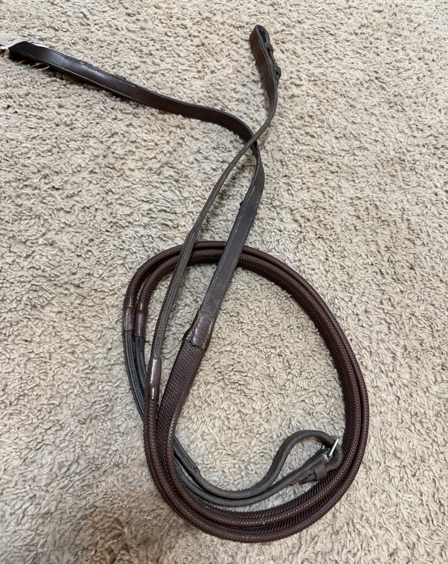 Used English Rubber Grip Reins – Brown
