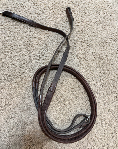Used English Rubber Grip Reins – Brown