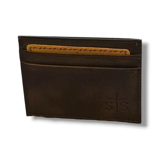 SS Ranchwear “The Foreman” Card Wallet – Dark Oil Leather