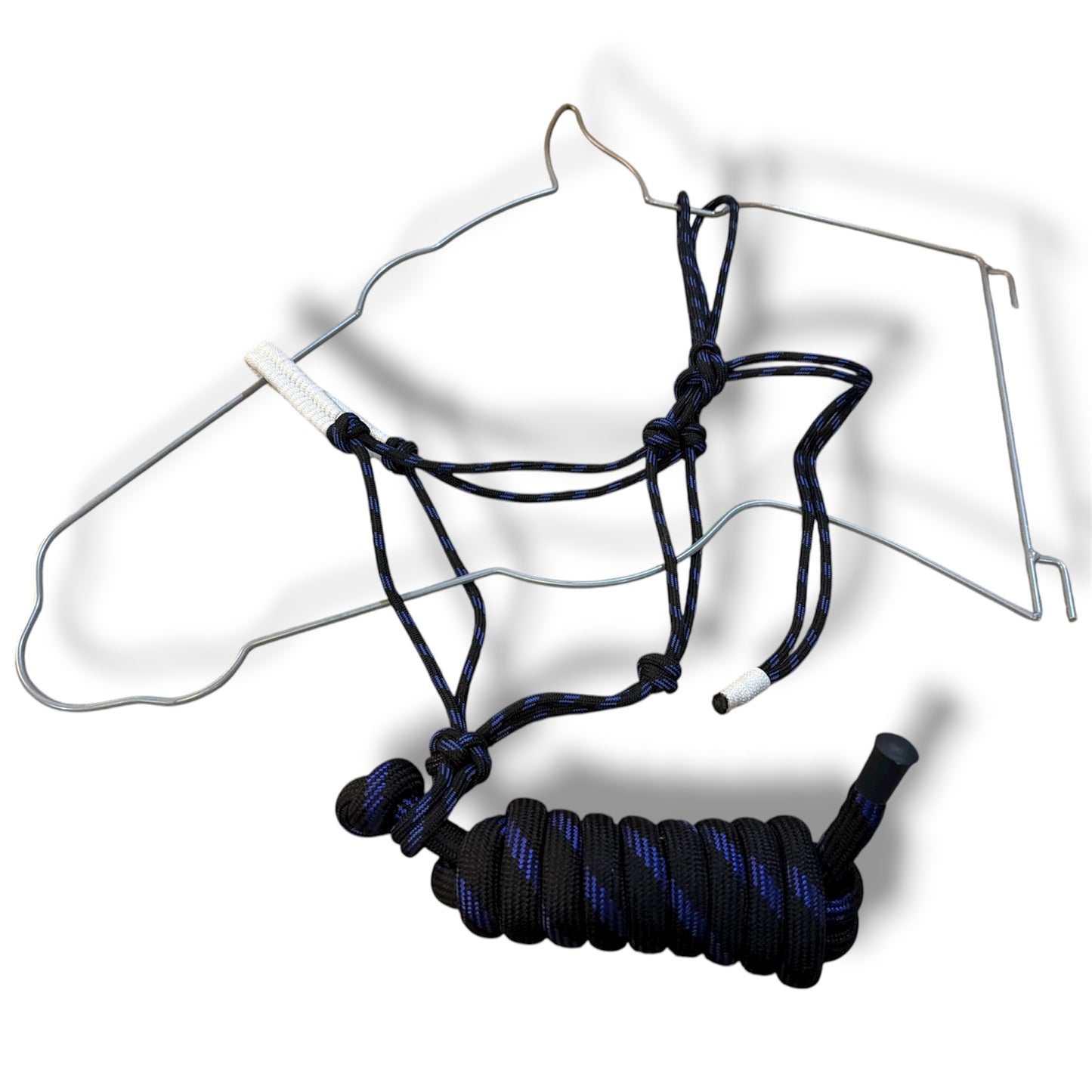 Poly Rope Tied Adjustable Halter with 8 Ft Lead Rope
