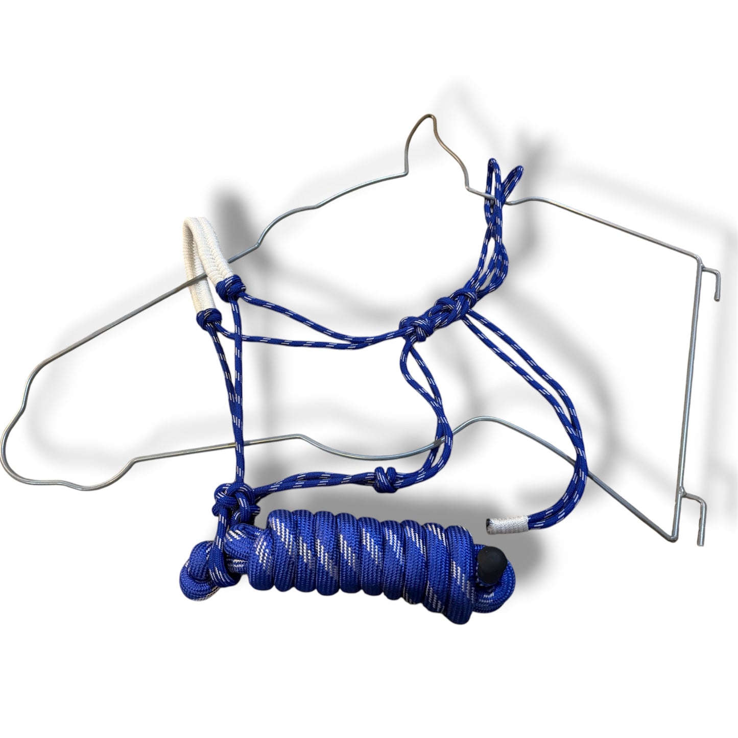 Poly Rope Tied Adjustable Halter with 8 Ft Lead Rope