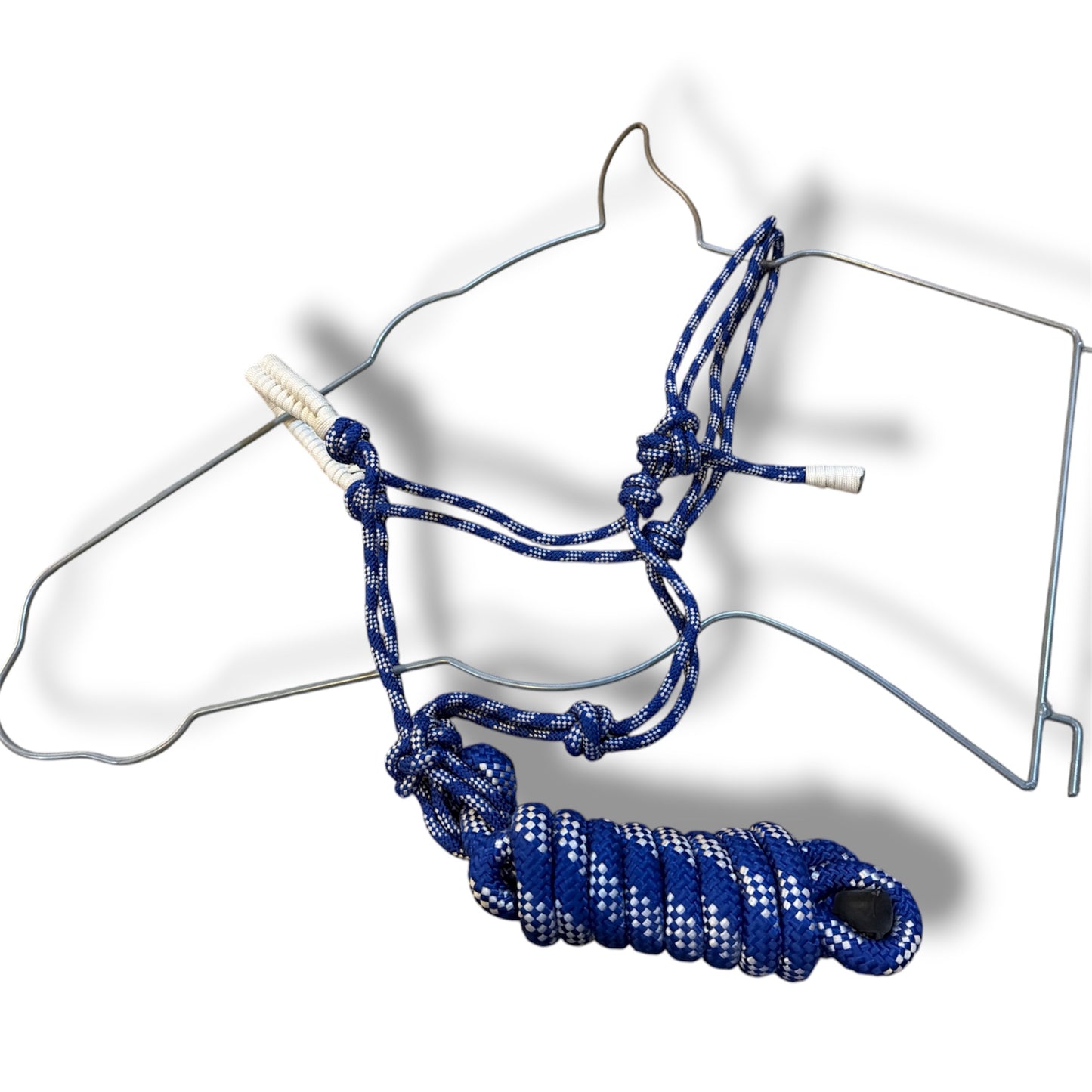 Poly Rope Tied Adjustable Halter with 8 Ft Lead Rope