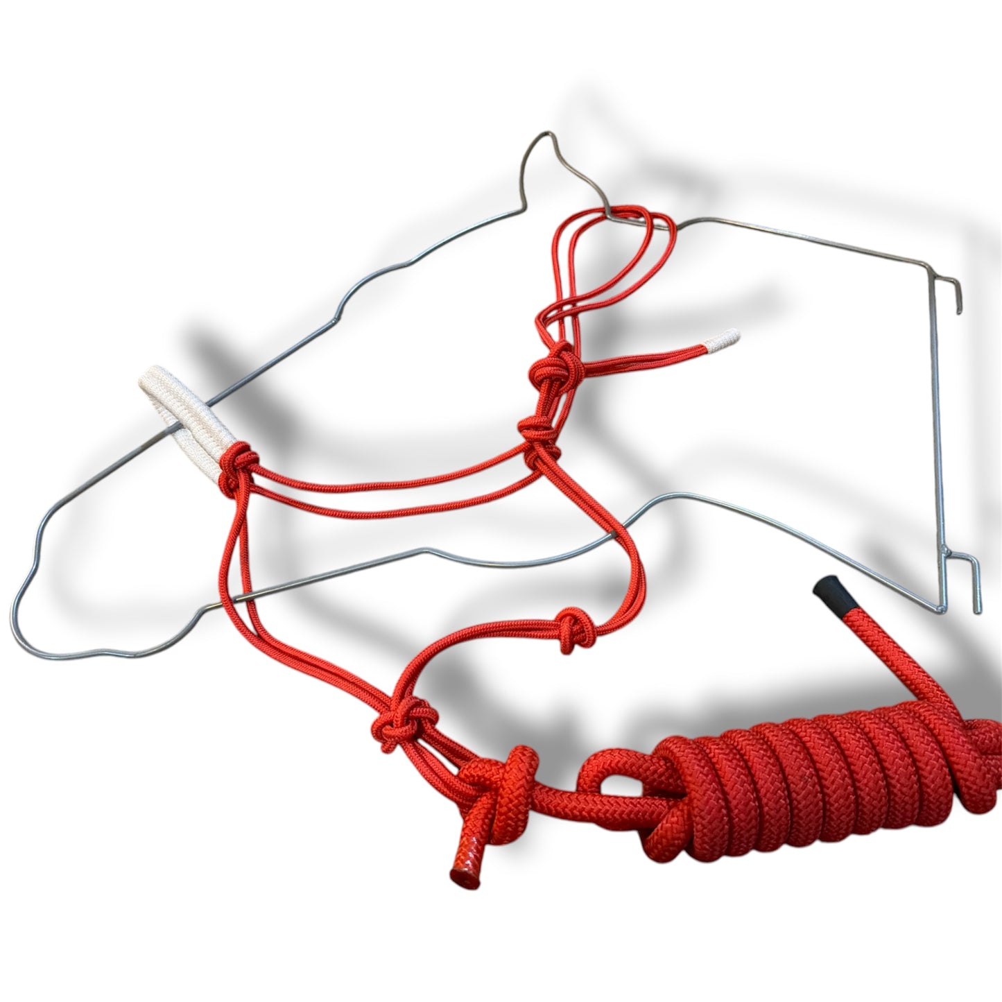 Poly Rope Tied Adjustable Halter with 8 Ft Lead Rope