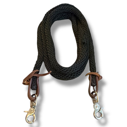 Used Roping Reins with Waterloops & Snaps – 8’