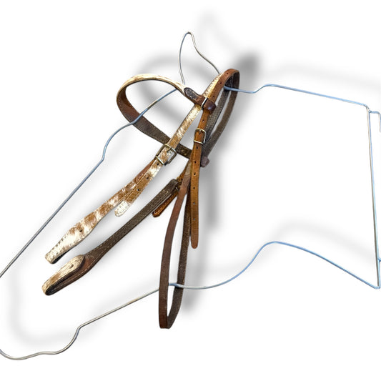 Used Cowhide Browband Headstall – Missing Chicago Screws